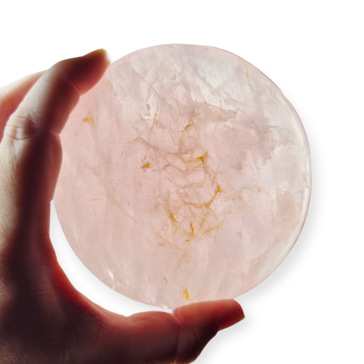 Crystals - Rose Quartz Discus/Disc Freeform