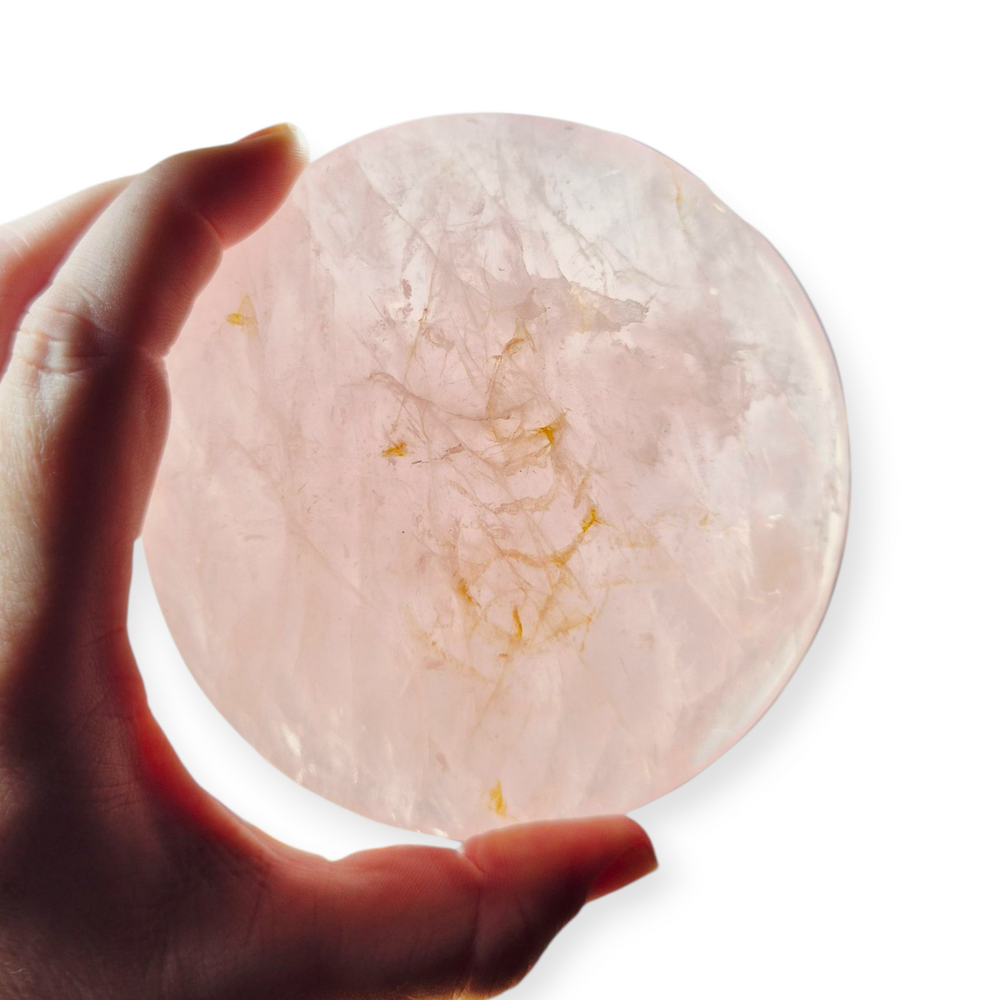 Crystals - Rose Quartz Discus/Disc Freeform