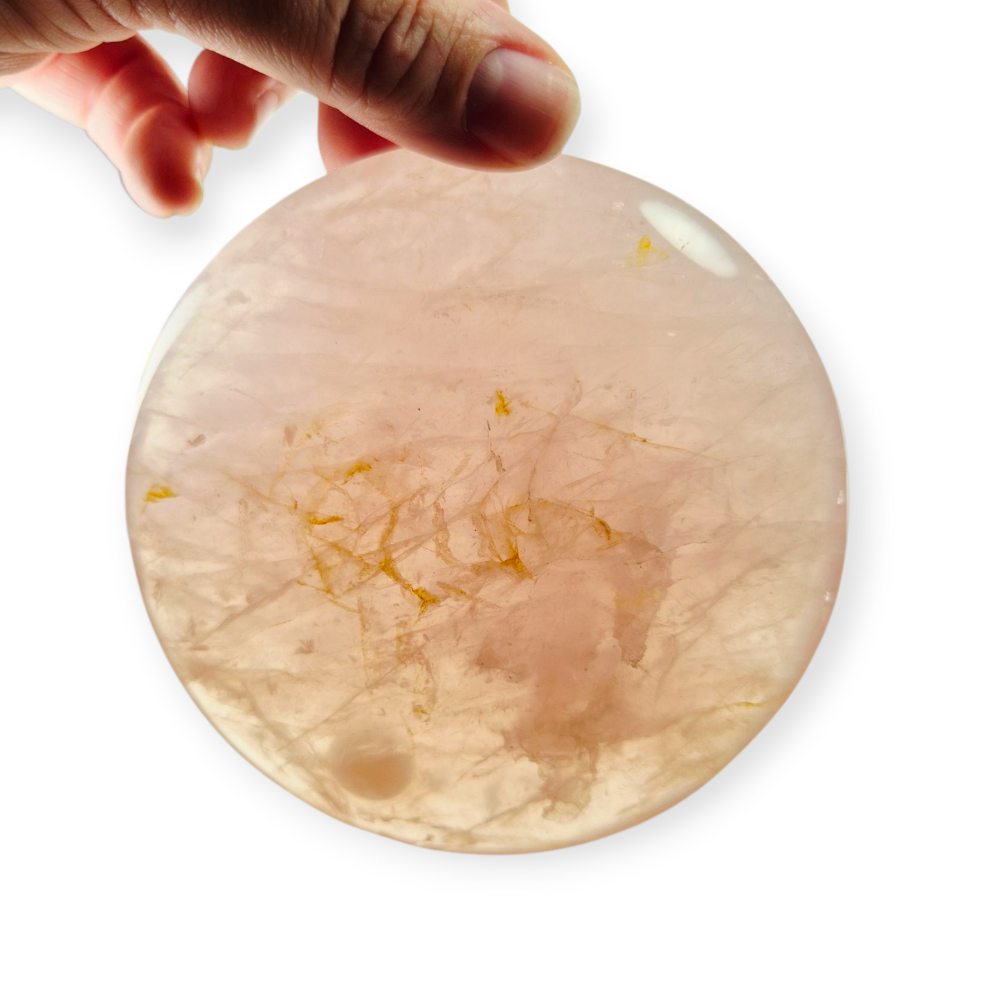 Crystals - Rose Quartz Discus/Disc Freeform