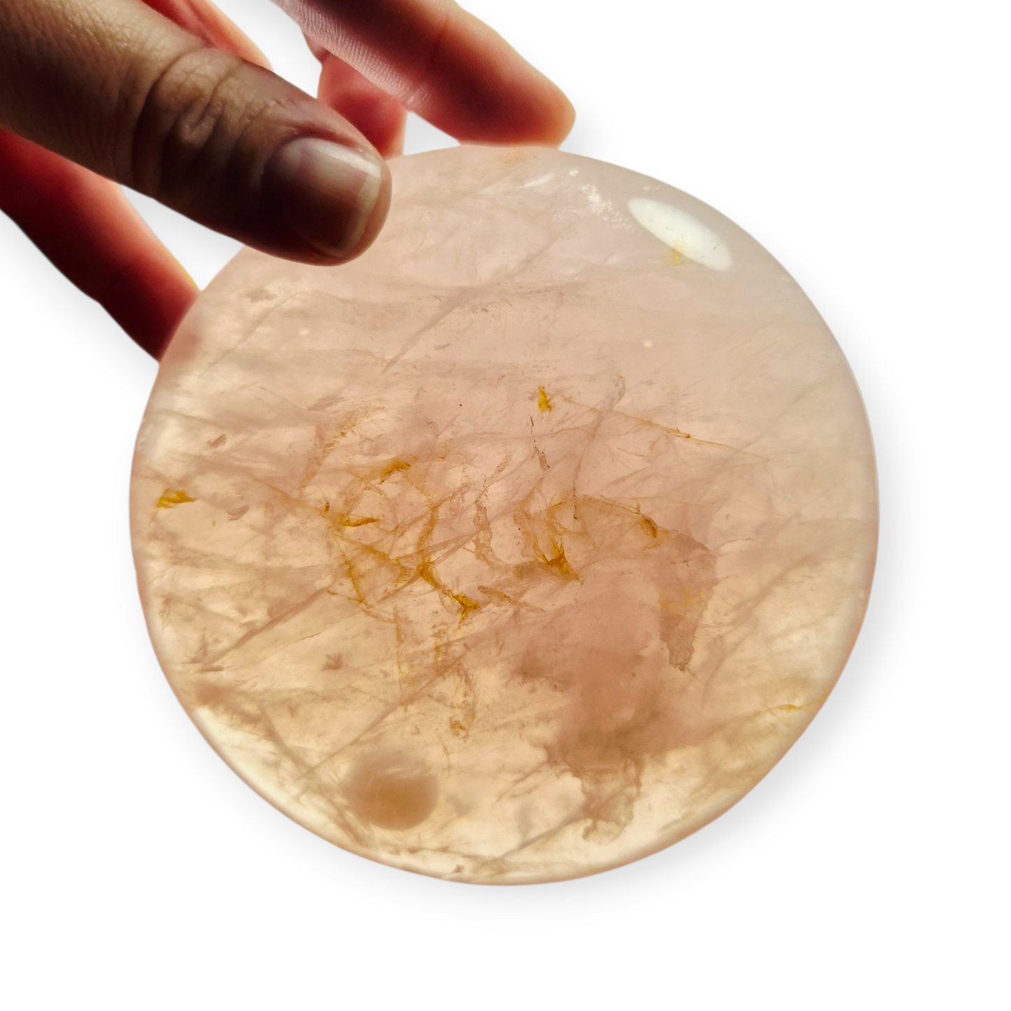 Crystals - Rose Quartz Discus/Disc Freeform