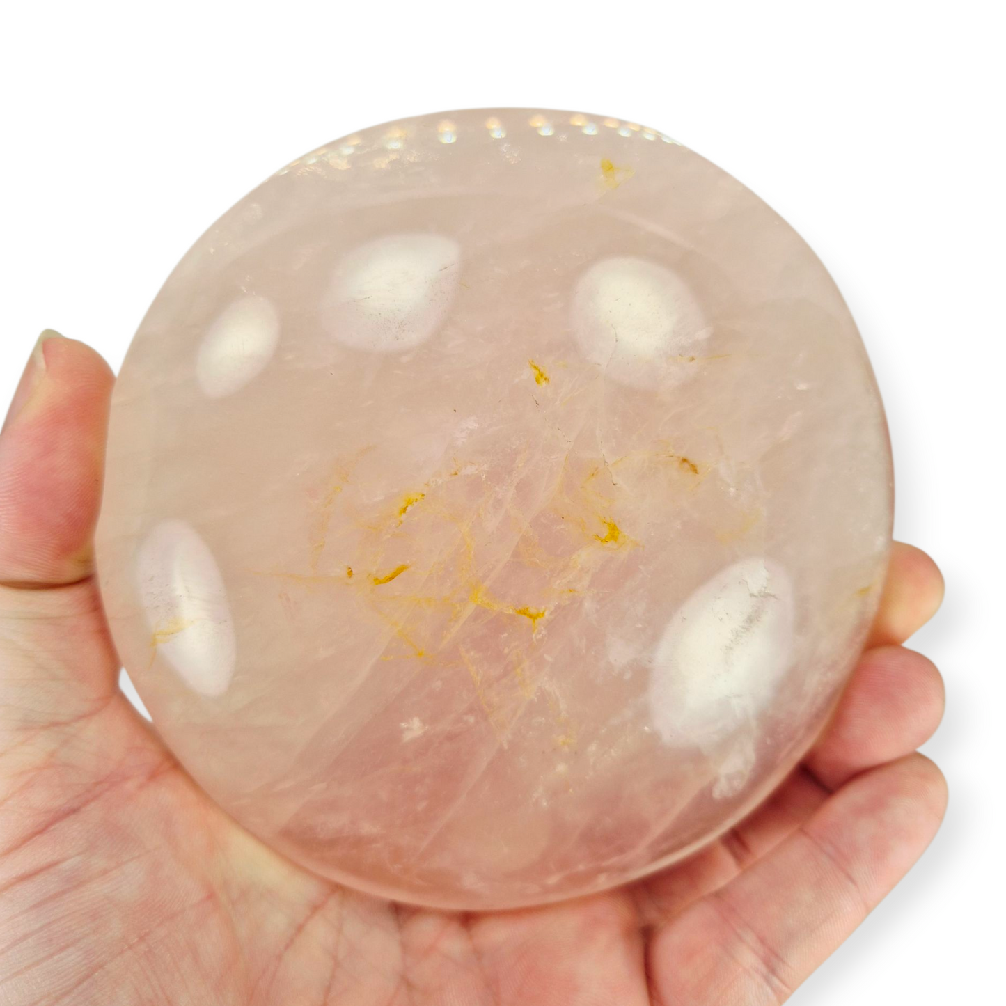 Crystals - Rose Quartz Discus/Disc Freeform