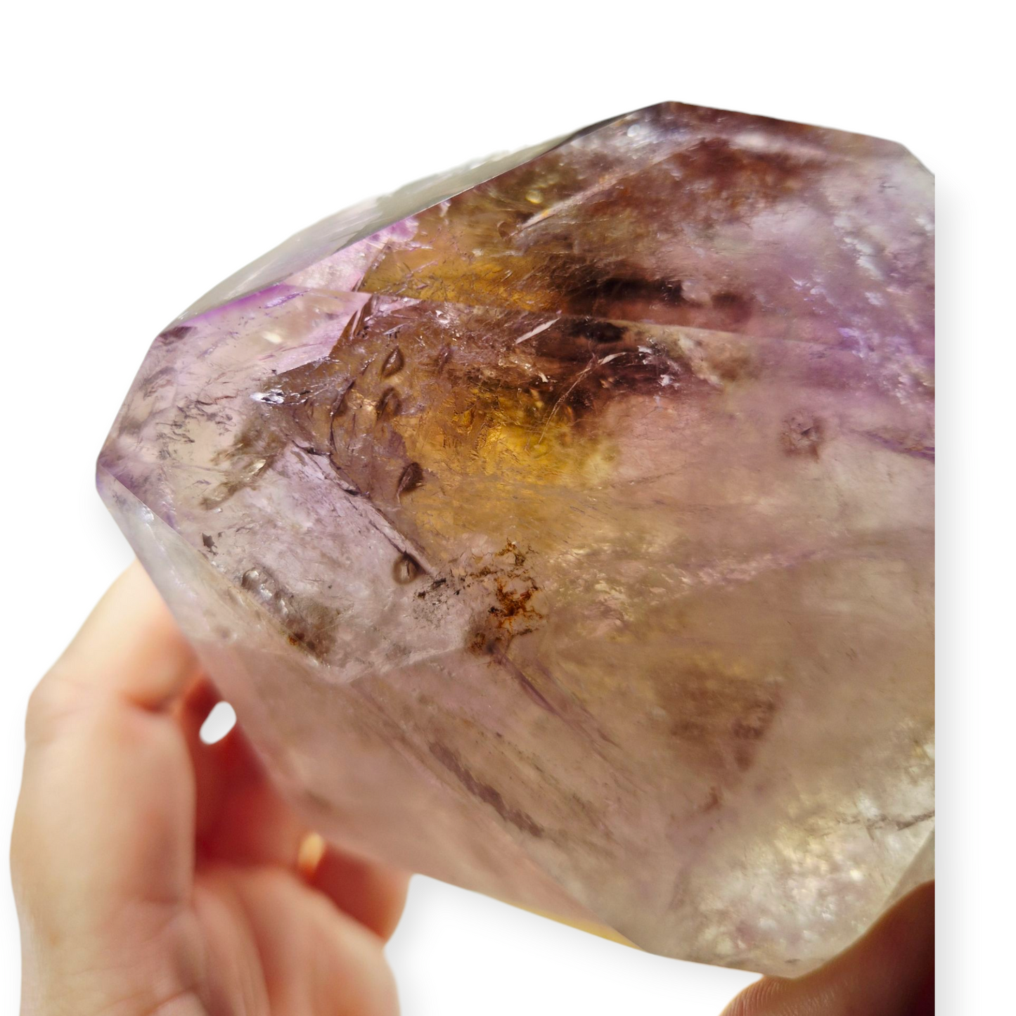 Crystals - Amethyst and Smoky Quartz Polished Point
