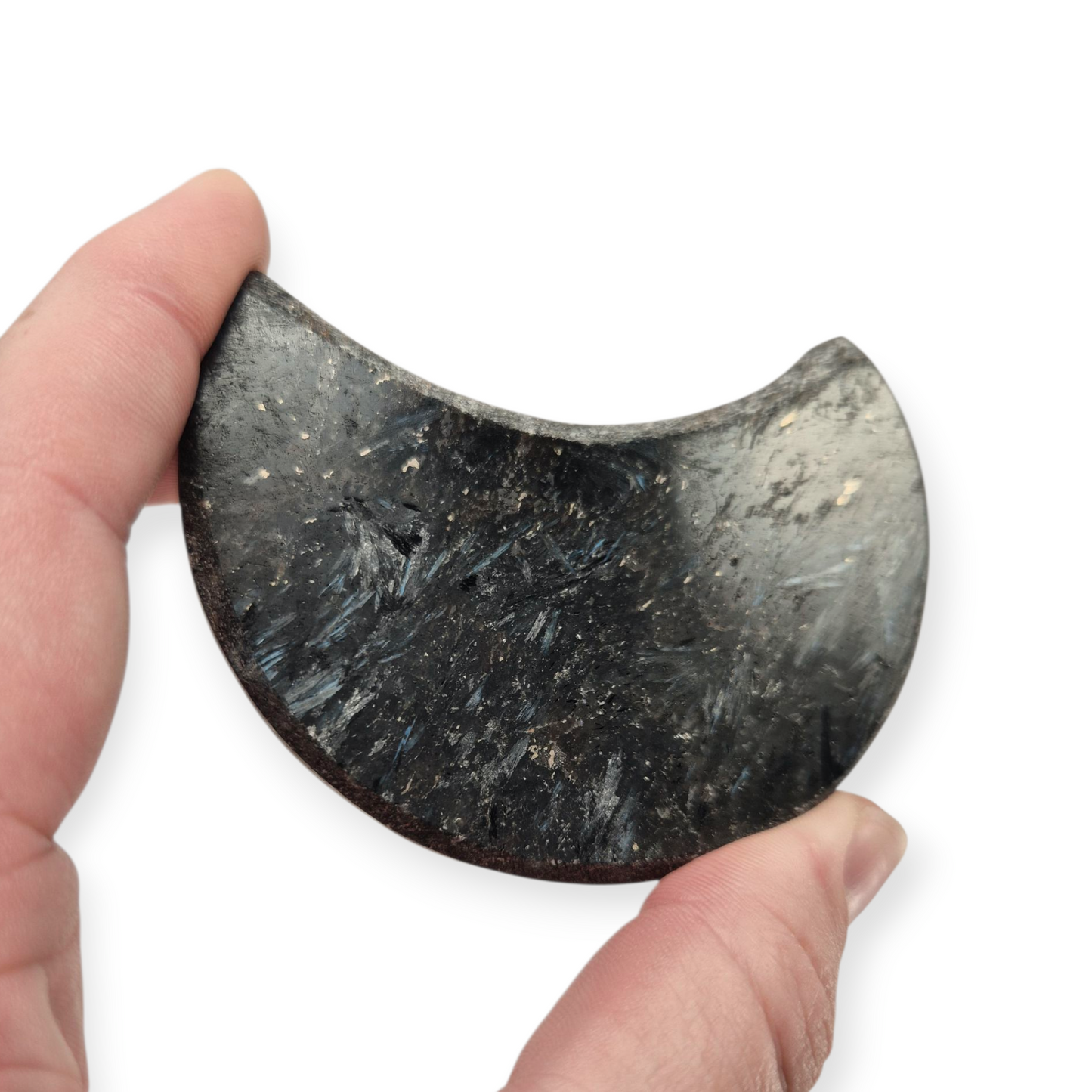 Crystals - Arfvedsonite Moon Carving