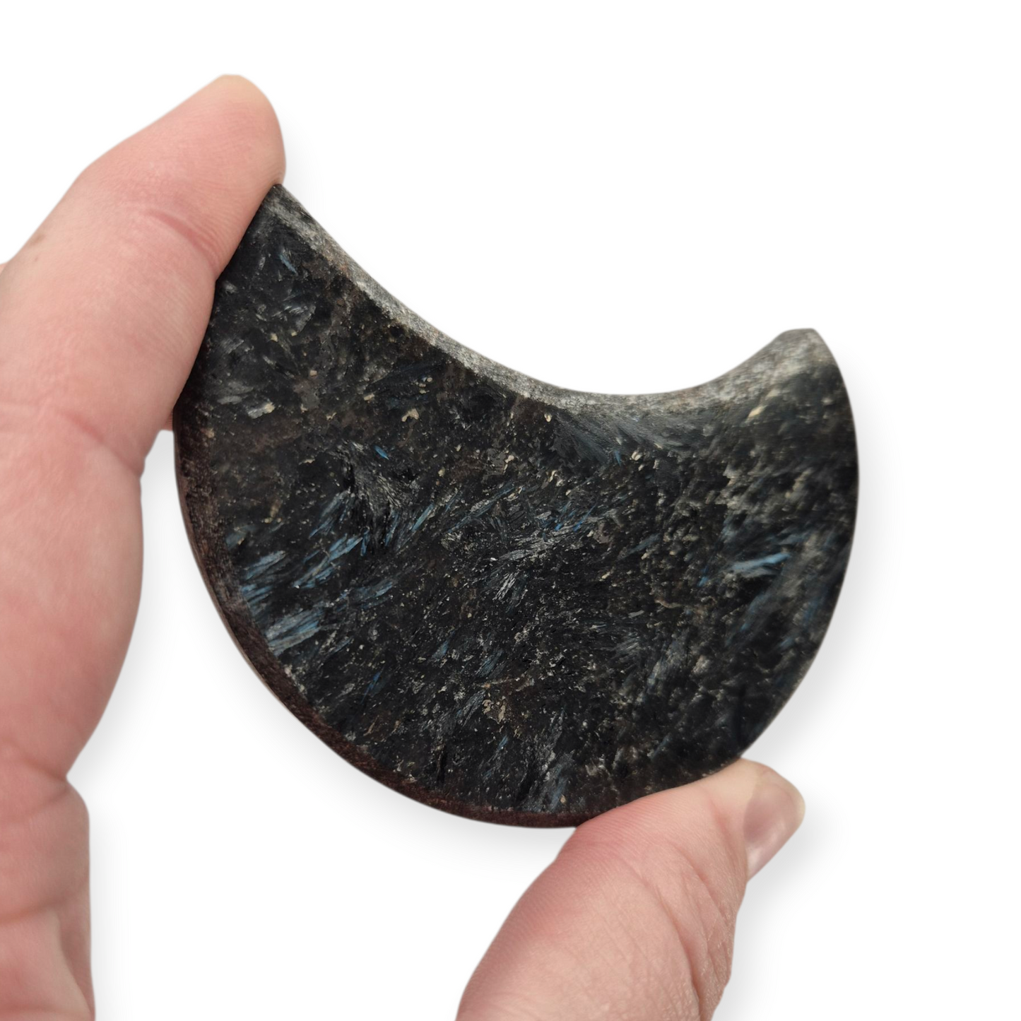 Crystals - Arfvedsonite Moon Carving