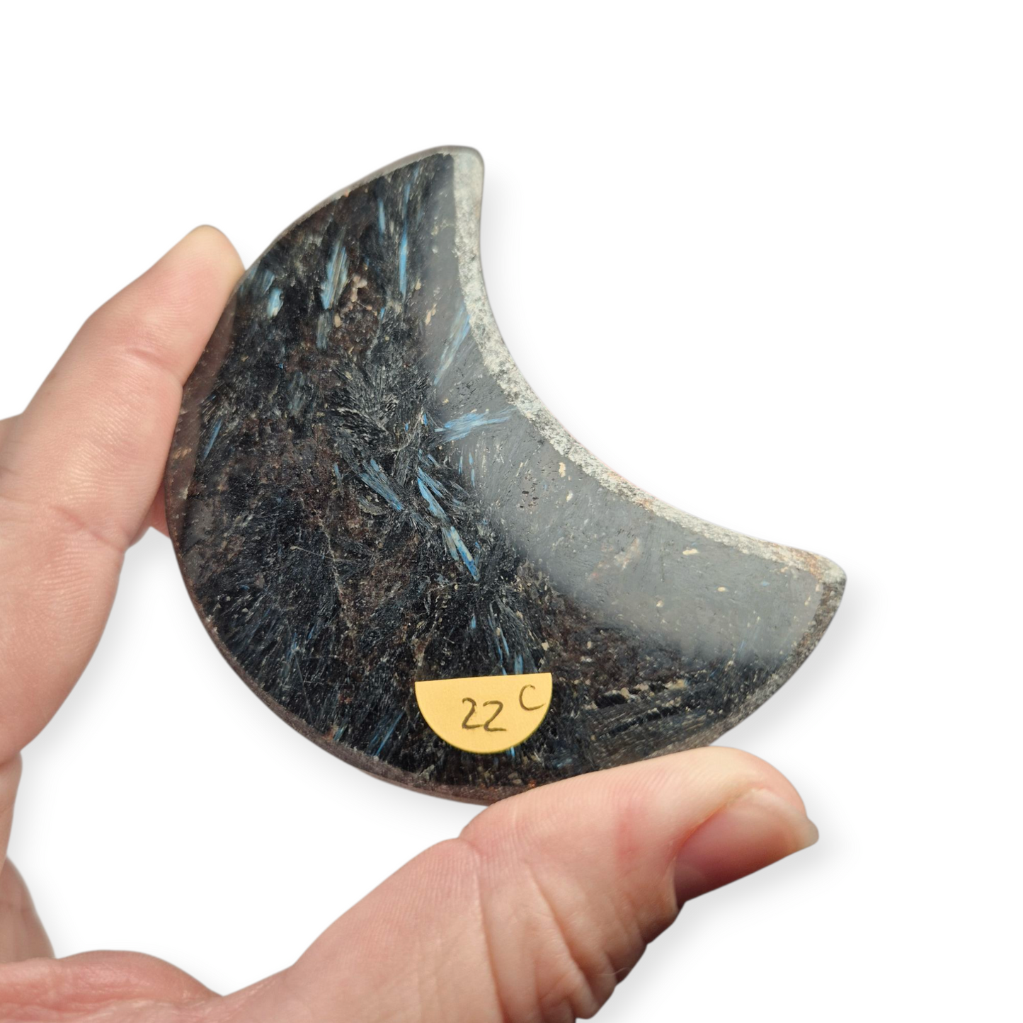Crystals - Arfvedsonite Moon Carving