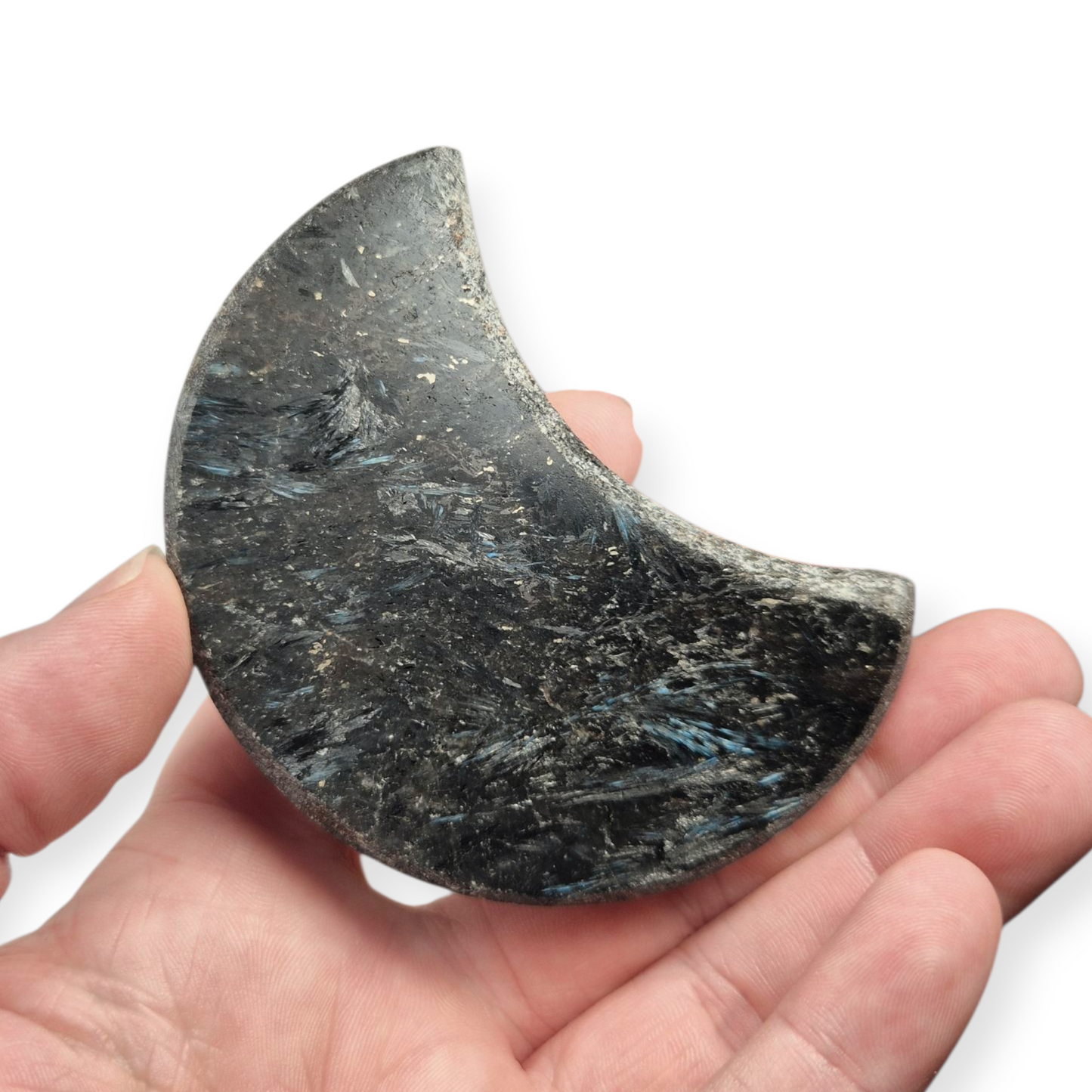 Crystals - Arfvedsonite Moon Carving