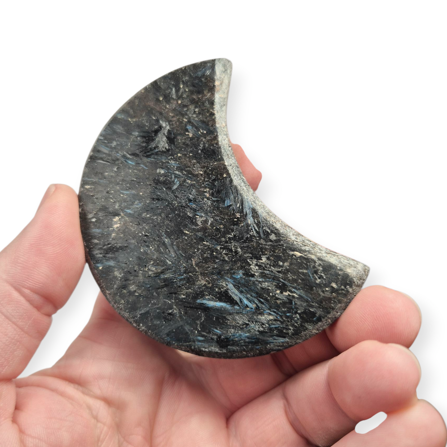 Crystals - Arfvedsonite Moon Carving