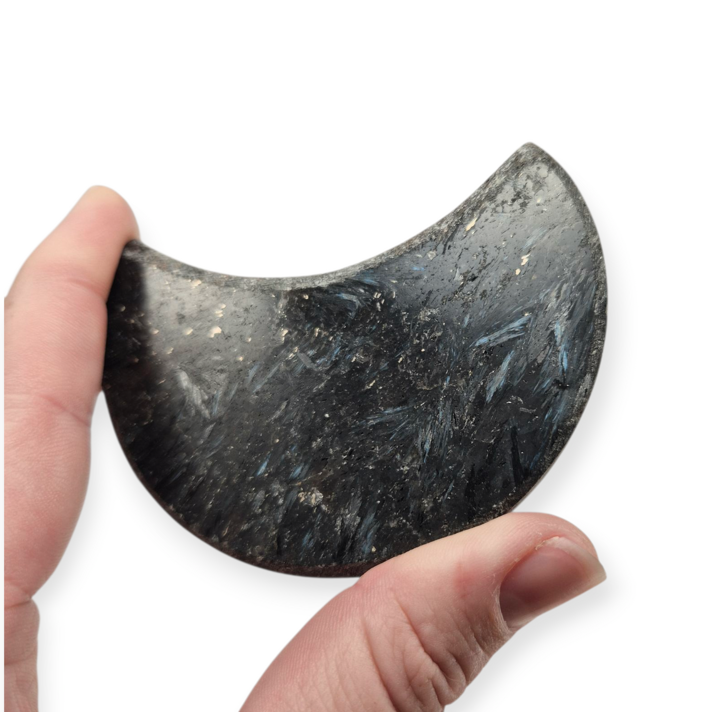 Crystals - Arfvedsonite Moon Carving
