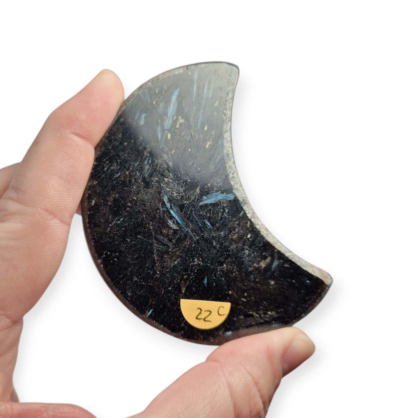 Crystals - Arfvedsonite Moon Carving