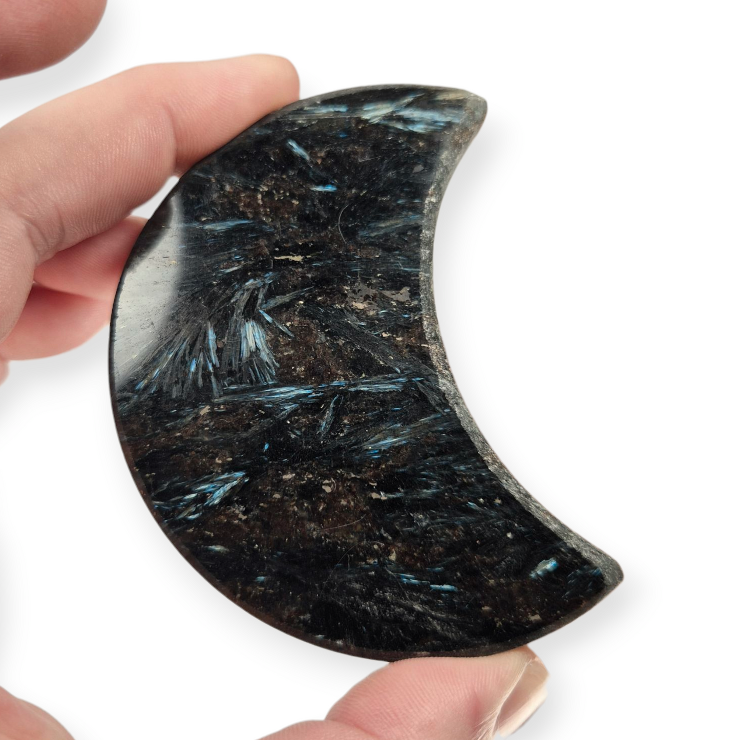 Crystals - Arfvedsonite Moon Carving
