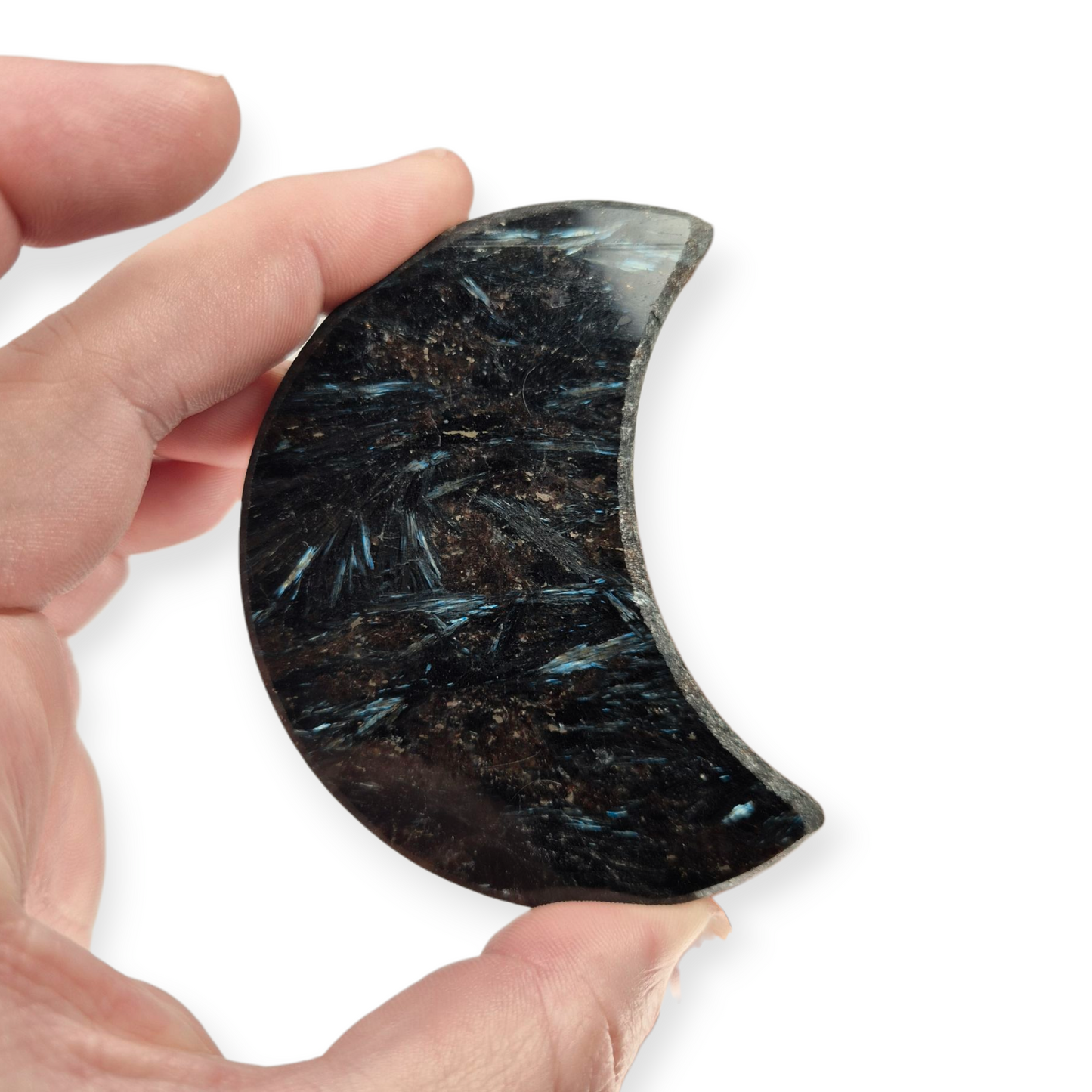 Crystals - Arfvedsonite Moon Carving