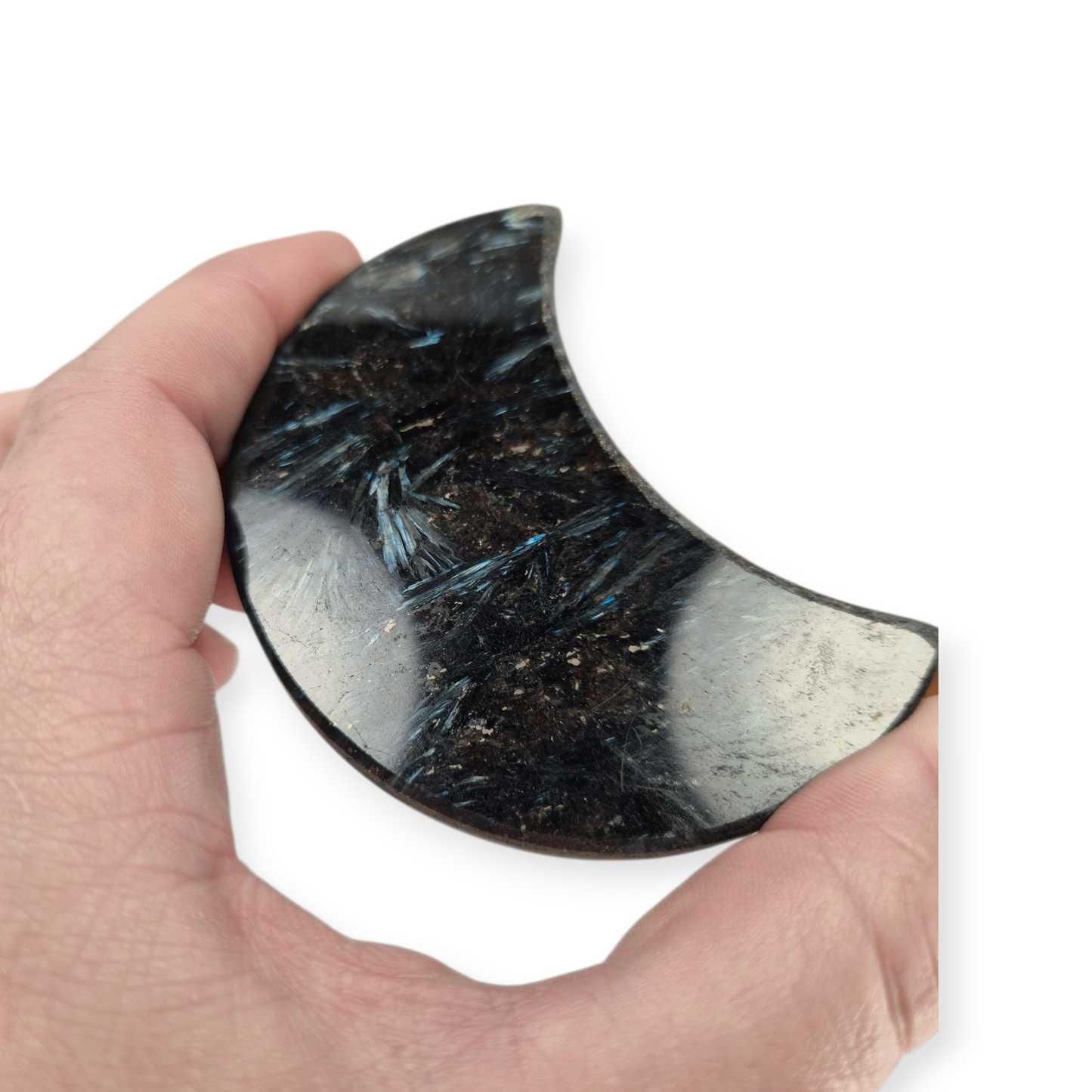 Crystals - Arfvedsonite Moon Carving