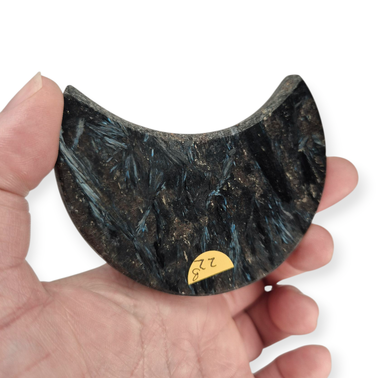 Crystals - Arfvedsonite Moon Carving