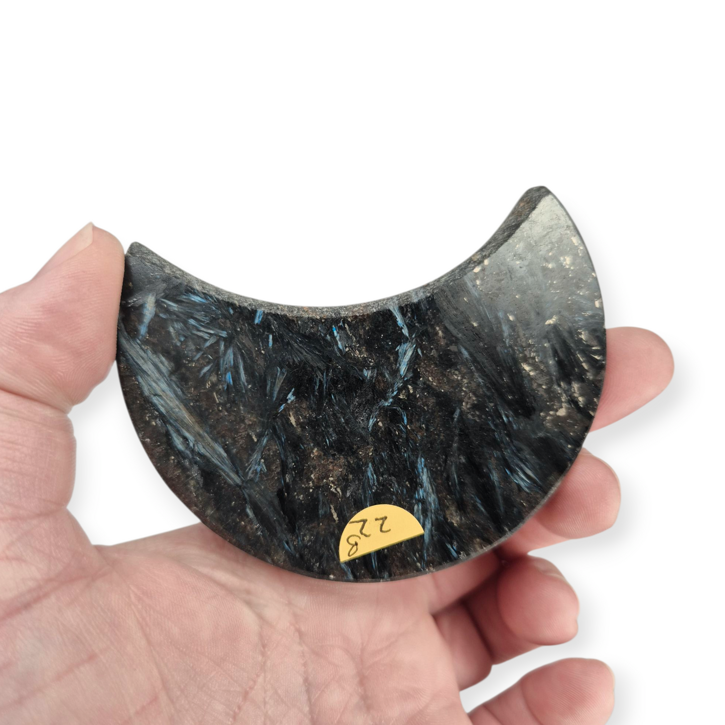 Crystals - Arfvedsonite Moon Carving
