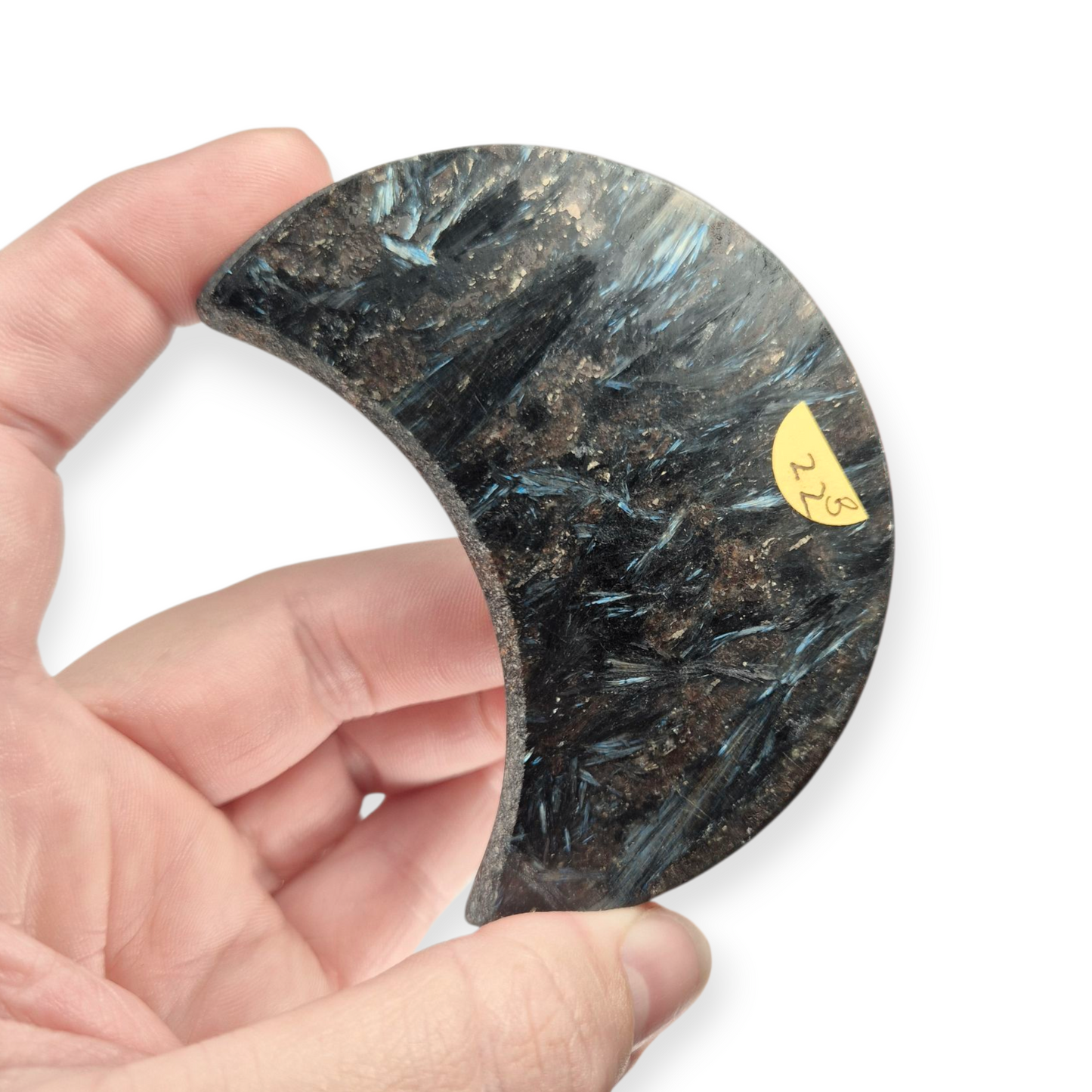 Crystals - Arfvedsonite Moon Carving