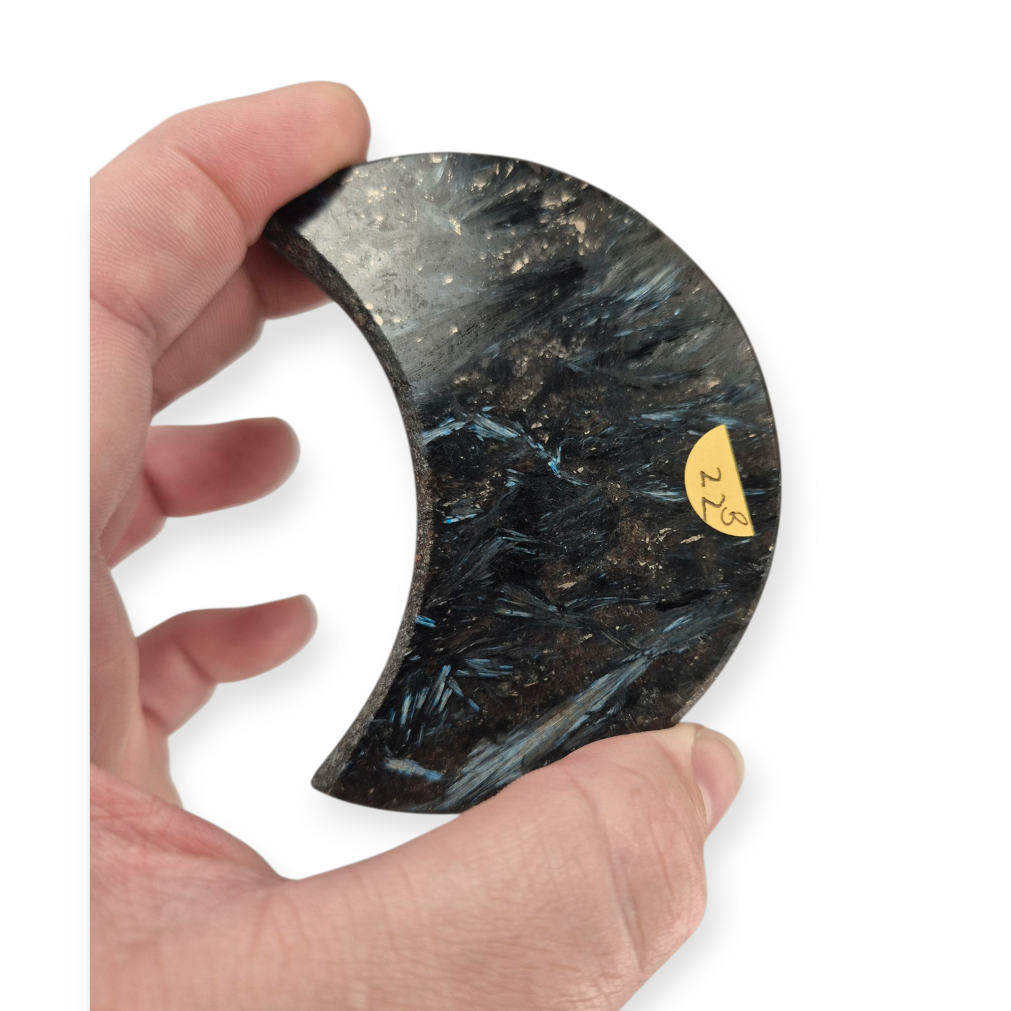 Crystals - Arfvedsonite Moon Carving