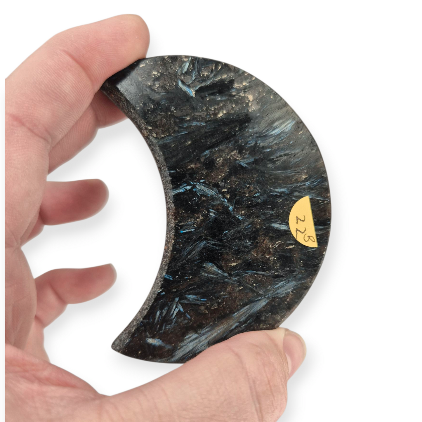 Crystals - Arfvedsonite Moon Carving
