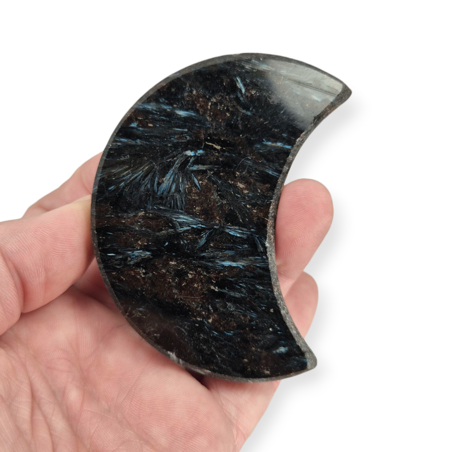 Crystals - Arfvedsonite Moon Carving
