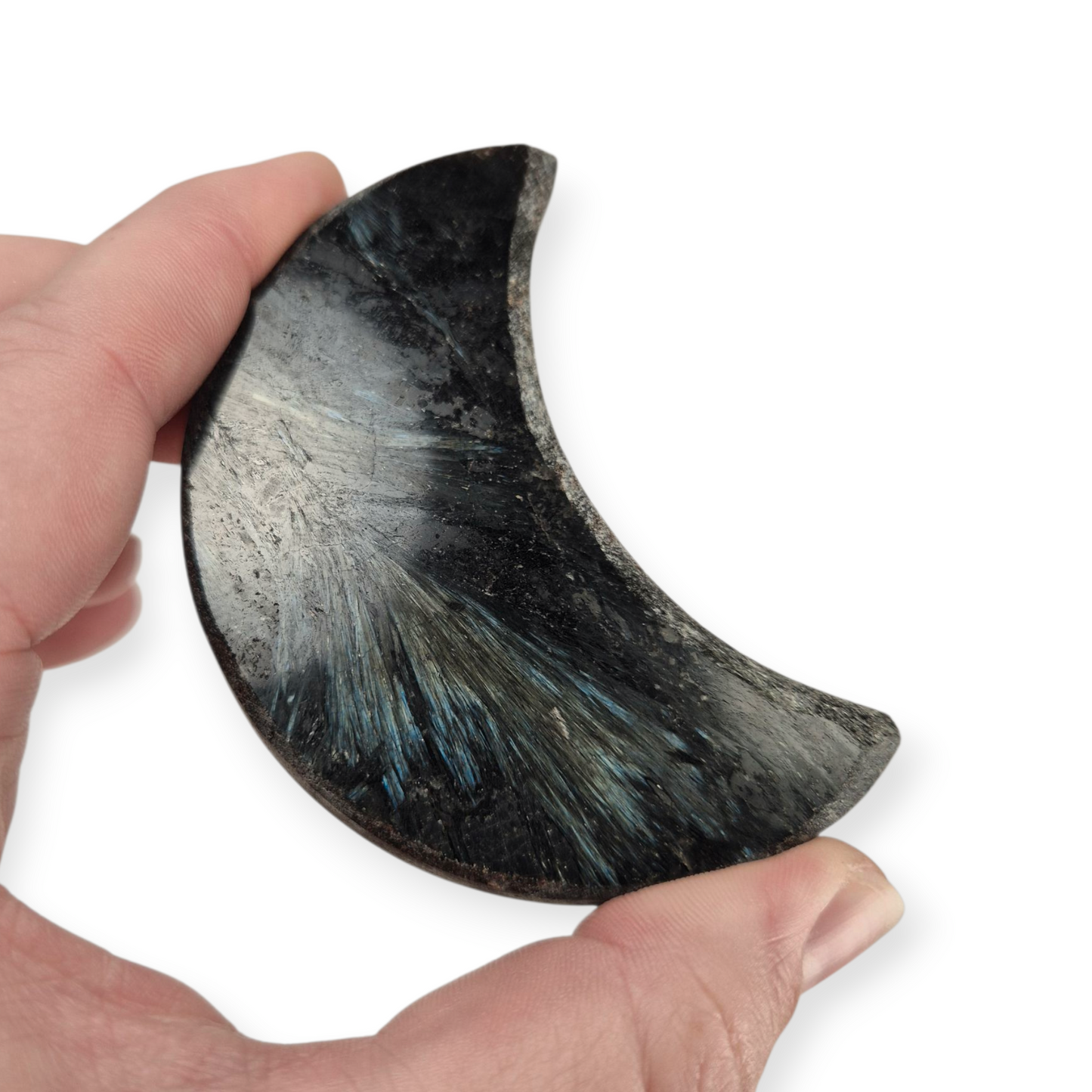 Crystals - Arfvedsonite Moon Carving