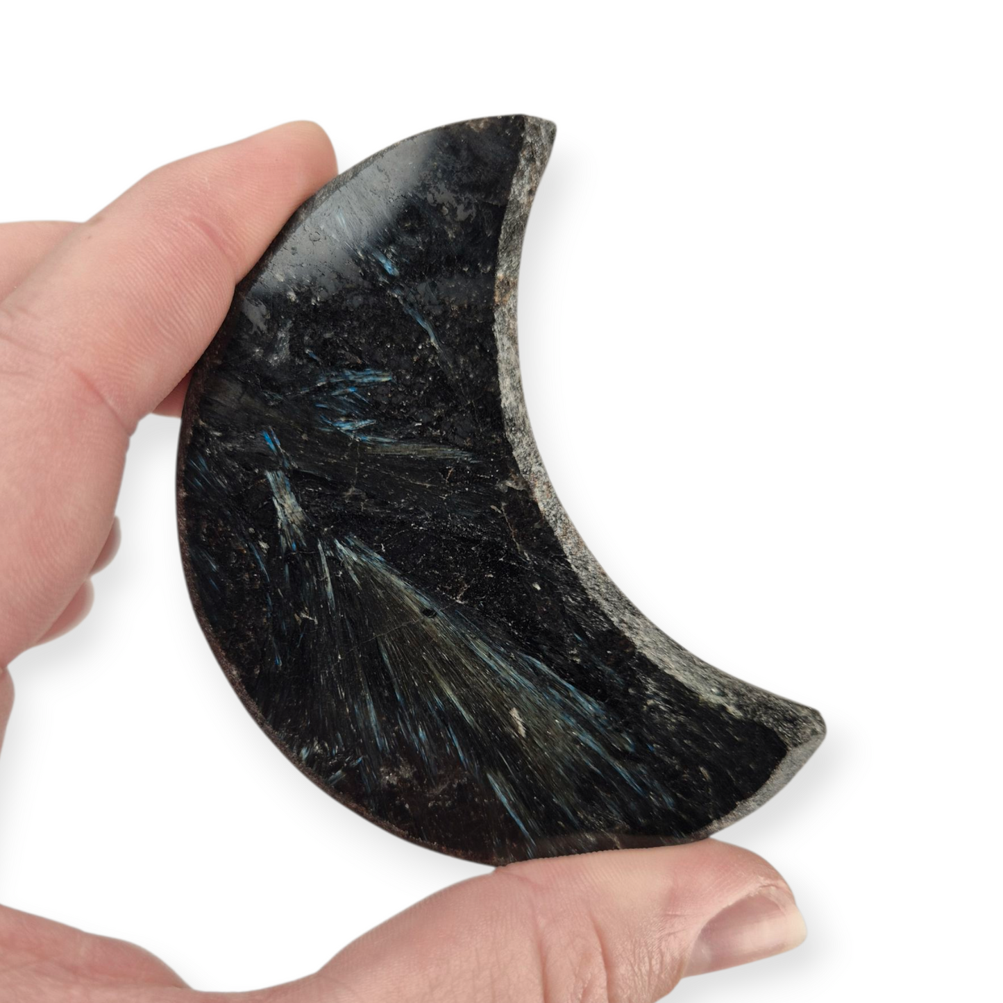 Crystals - Arfvedsonite Moon Carving
