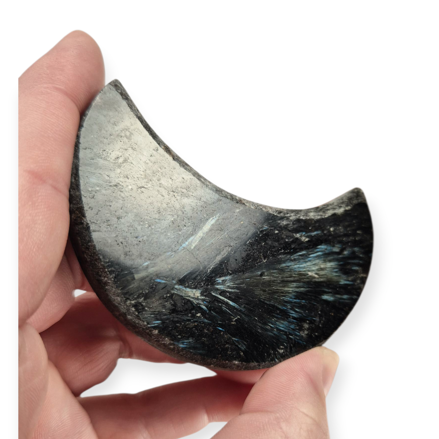 Crystals - Arfvedsonite Moon Carving