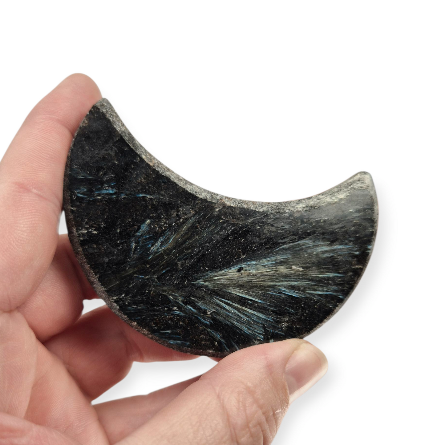 Crystals - Arfvedsonite Moon Carving