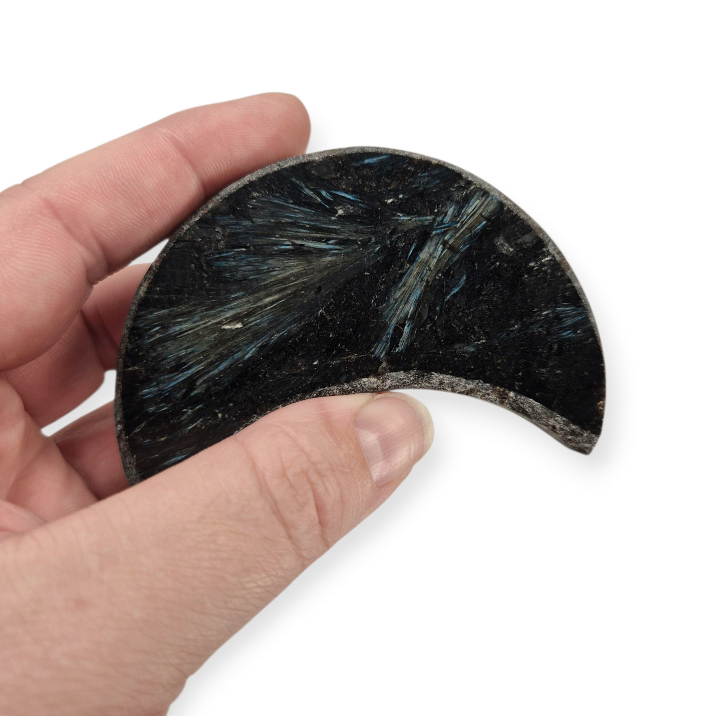Crystals - Arfvedsonite Moon Carving