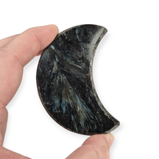 Crystals - Arfvedsonite Moon Carving