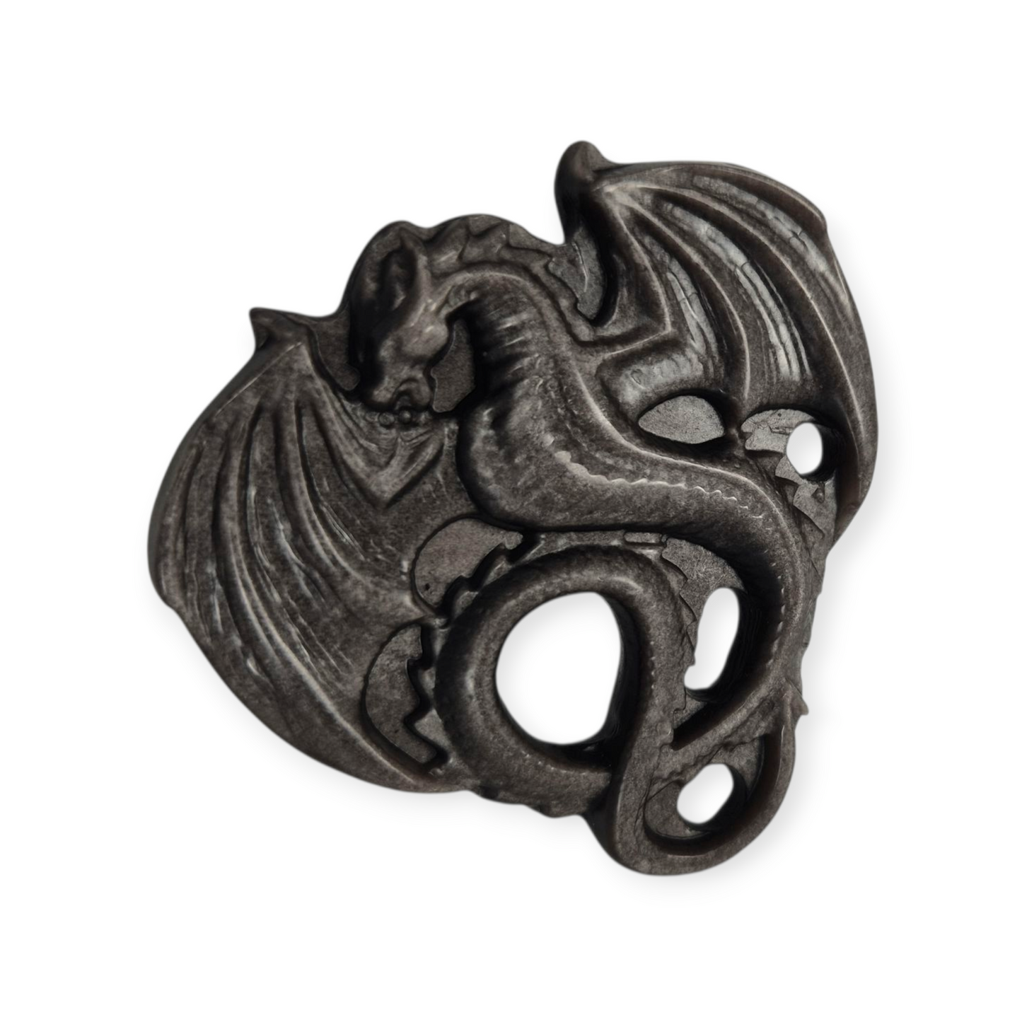 Crystals - Silver Sheen Obsidian Dragon Carving