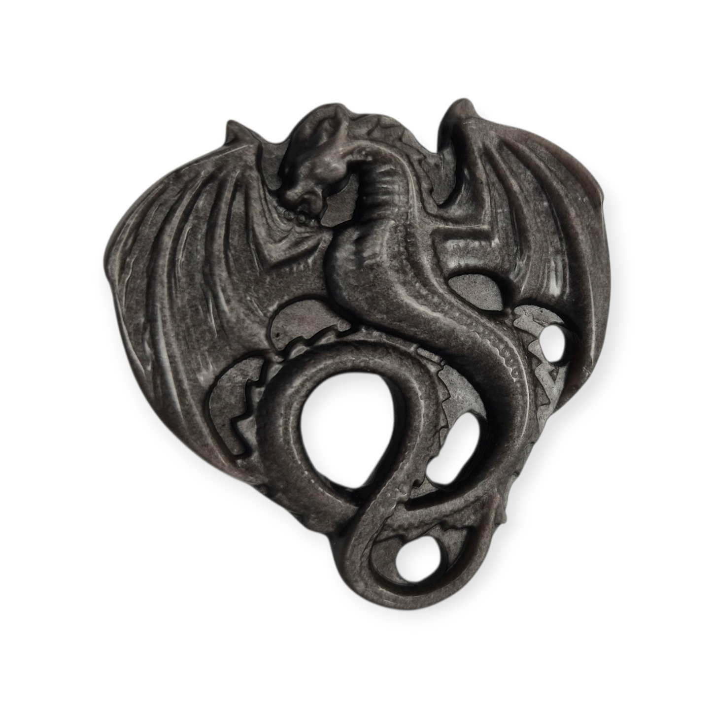 Crystals - Silver Sheen Obsidian Dragon Carving