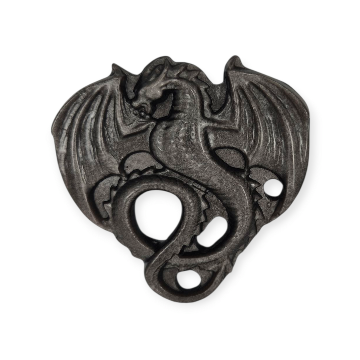 Crystals - Silver Sheen Obsidian Dragon Carving