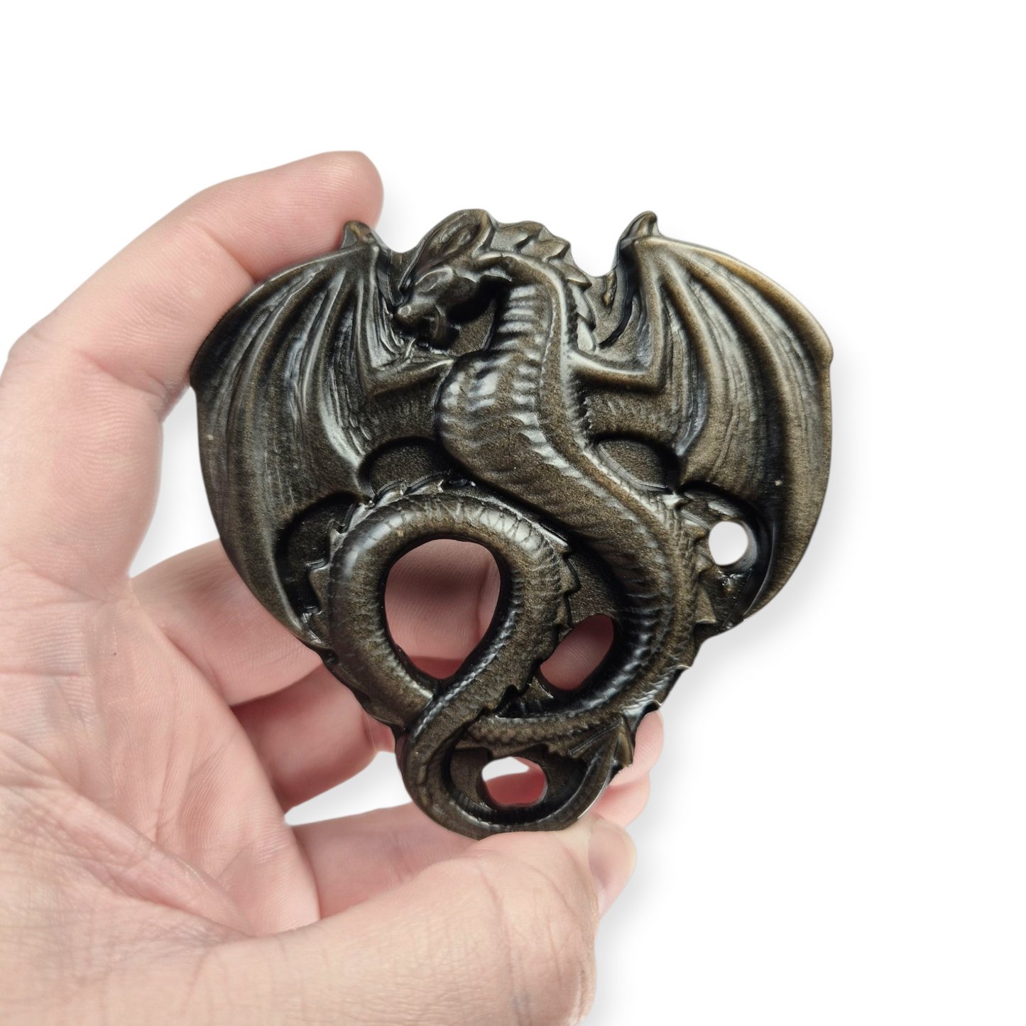 Crystals - Gold Sheen Obsidian Dragon Carving