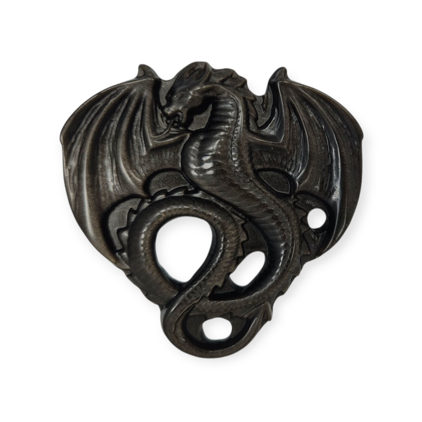 Crystals - Silver Sheen Obsidian Dragon Carving