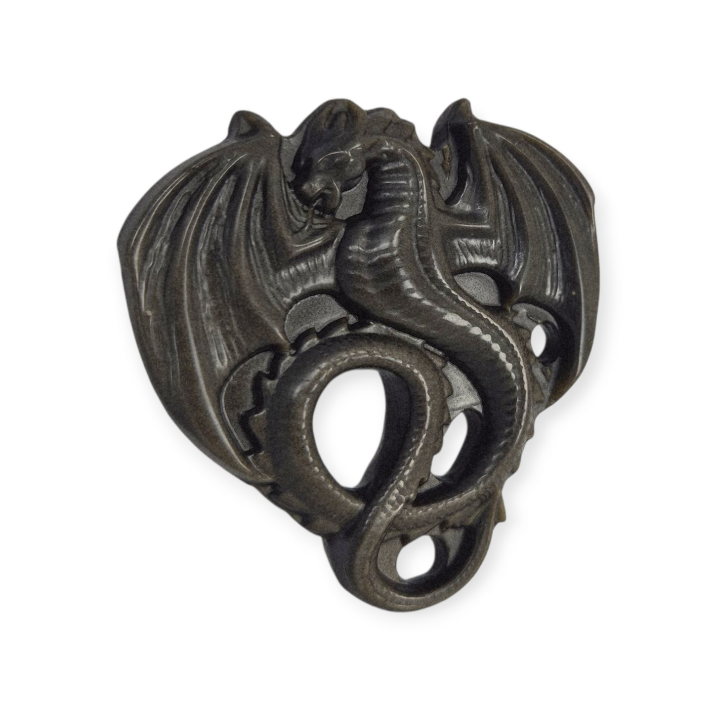 Crystals - Silver Sheen Obsidian Dragon Carving