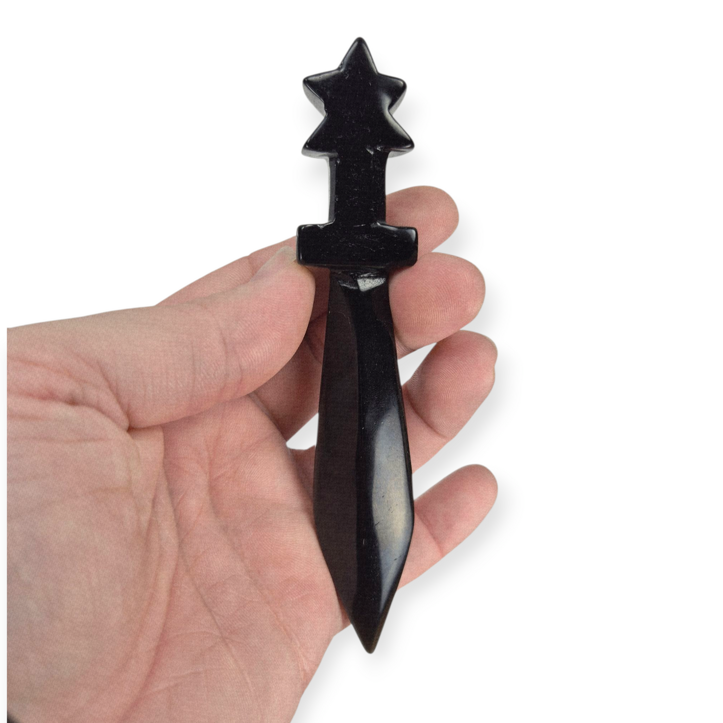 Crystals - Black Obsidian Dagger Carving