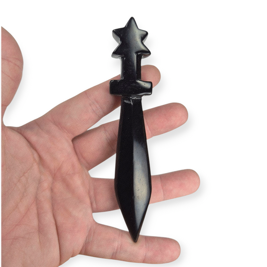Crystals - Black Obsidian Dagger Carving