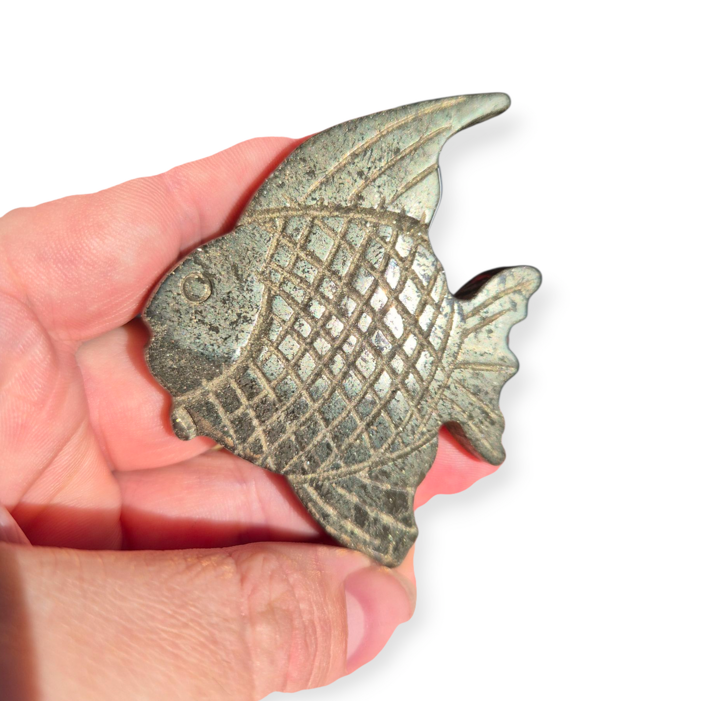 Crystals - Pyrite Fish Carving