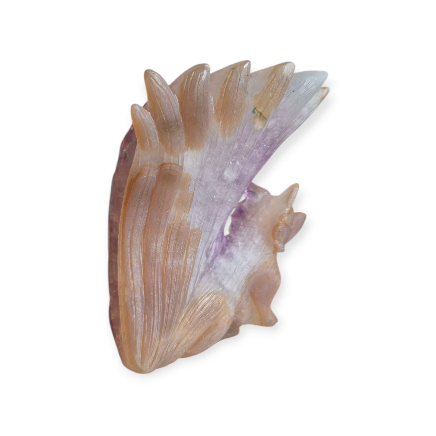 Crystals - Amethyst Cluster Kitsune/Fox Carving