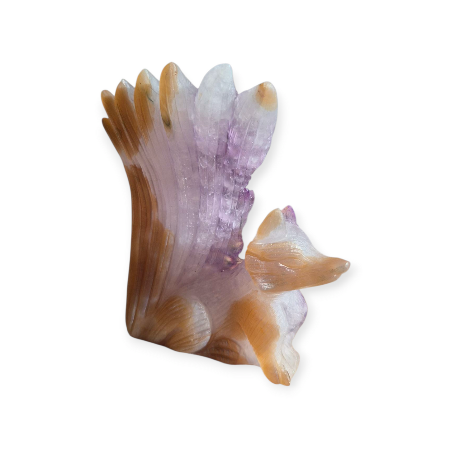 Crystals - Amethyst Cluster Kitsune/Fox Carving