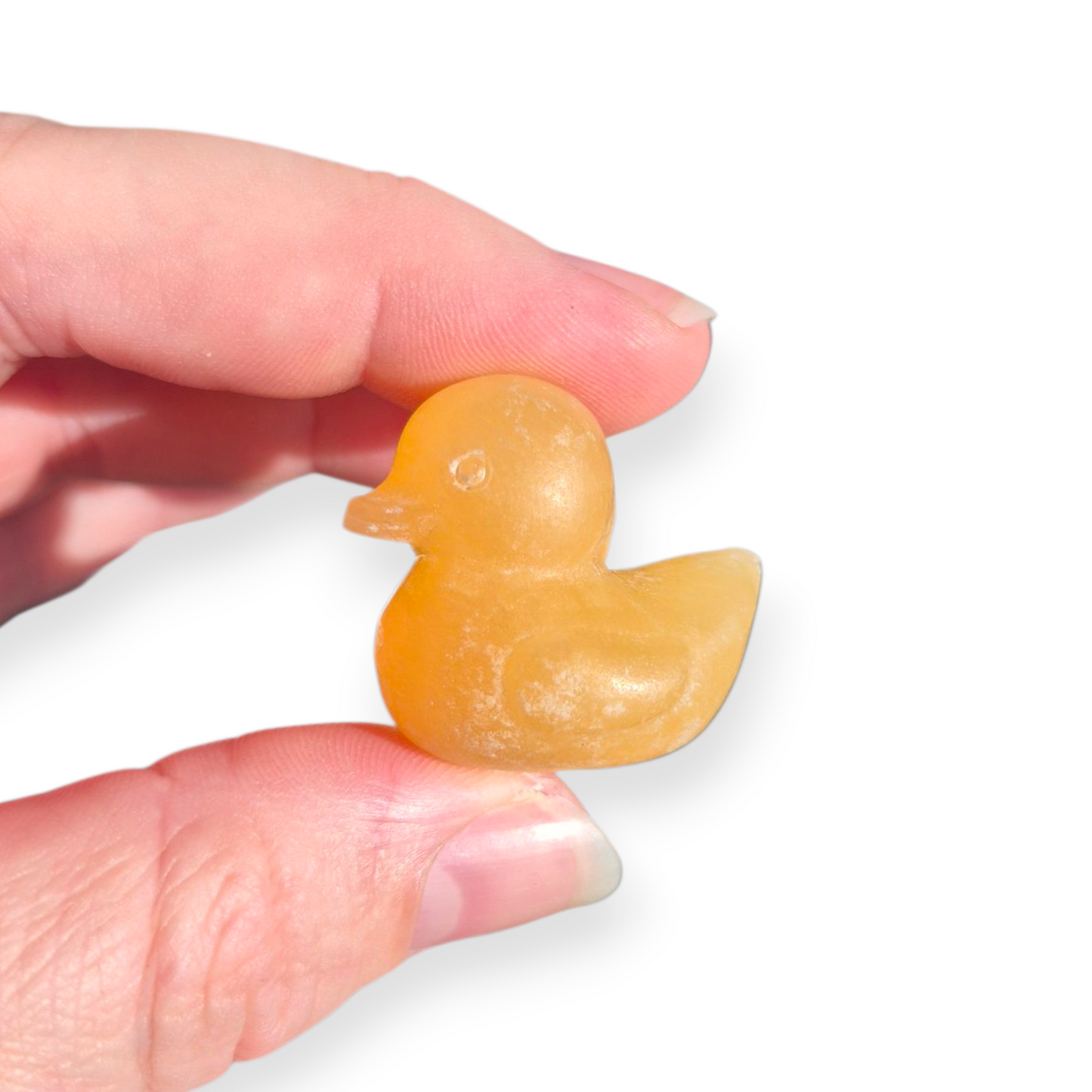Crystals - Orange Calcite Rubber Ducky Carving