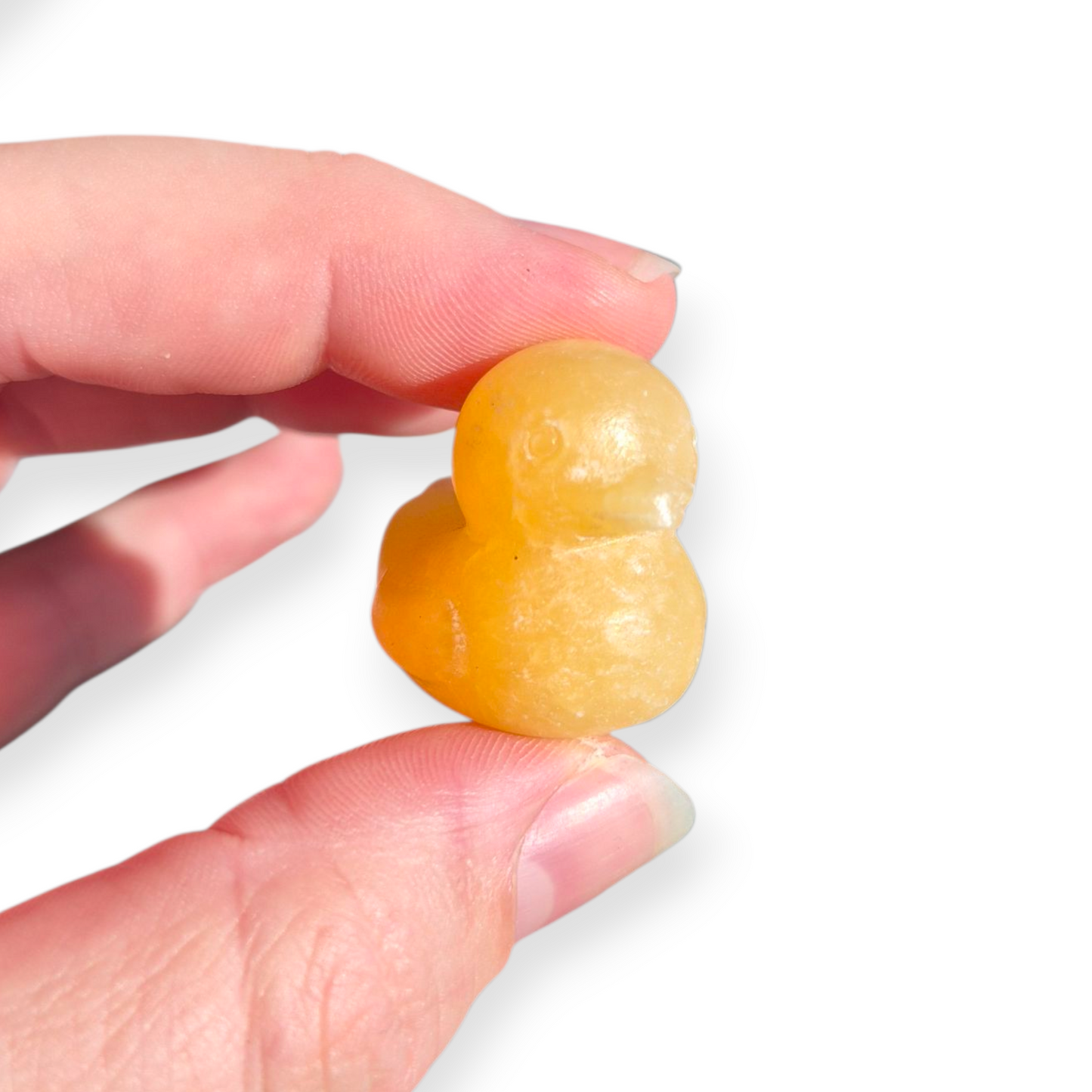 Crystals - Orange Calcite Rubber Ducky Carving