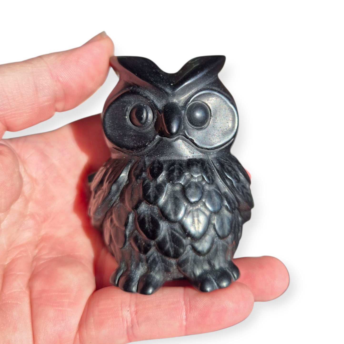 Crystals - Black Obsidian Owl Carving