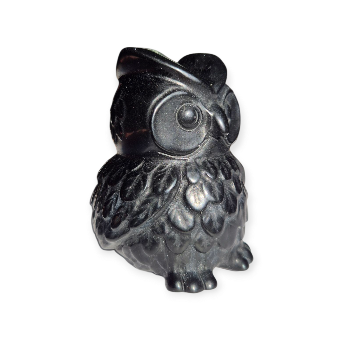Crystals - Black Obsidian Owl Carving