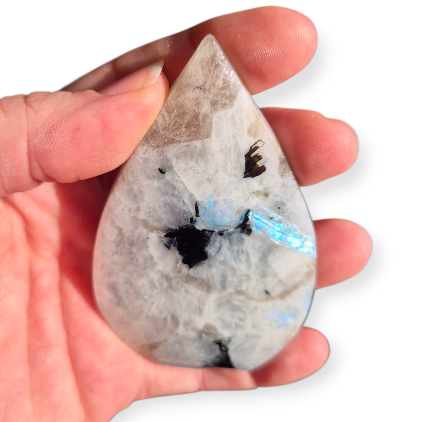 Crystals - Rainbow Moonstone (with Smoky Quartz inclusions) Freeform