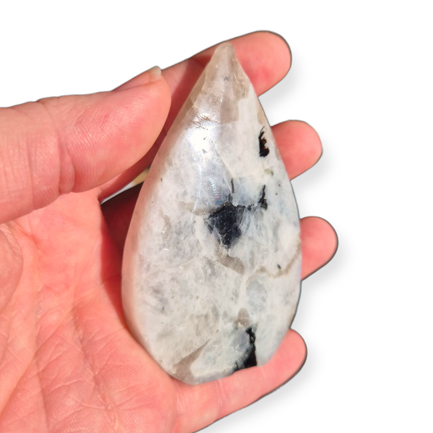 Crystals - Rainbow Moonstone (with Smoky Quartz inclusions) Freeform