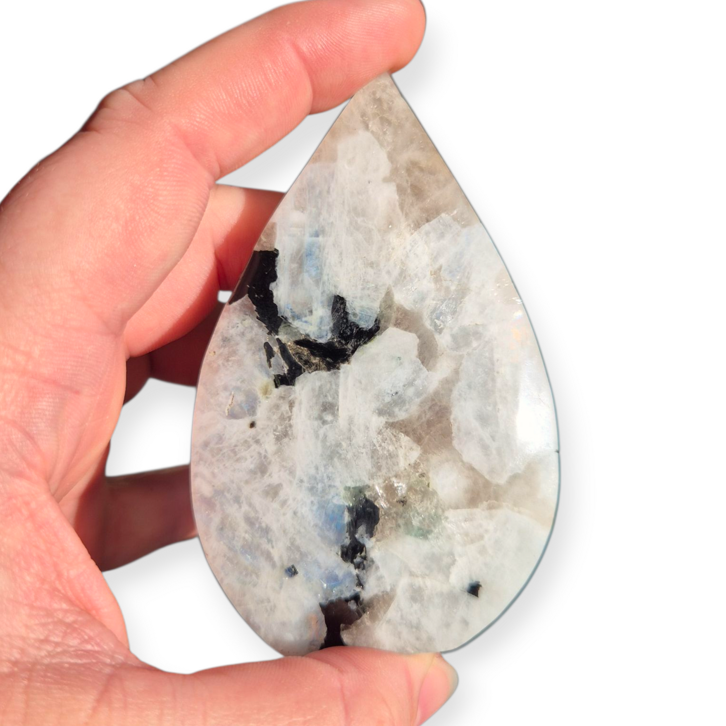 Crystals - Rainbow Moonstone (with Smoky Quartz inclusions) Freeform
