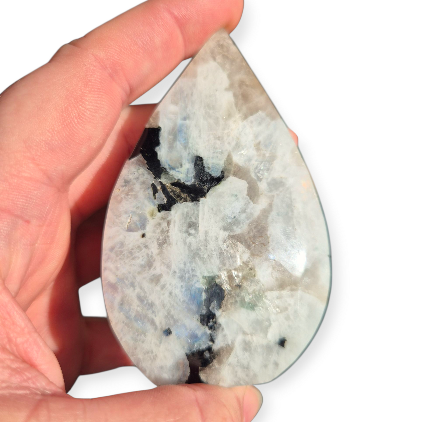 Crystals - Rainbow Moonstone (with Smoky Quartz inclusions) Freeform