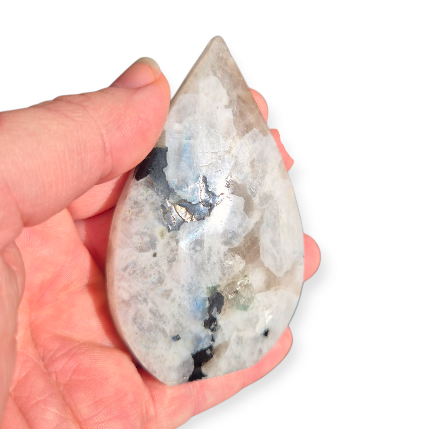 Crystals - Rainbow Moonstone (with Smoky Quartz inclusions) Freeform