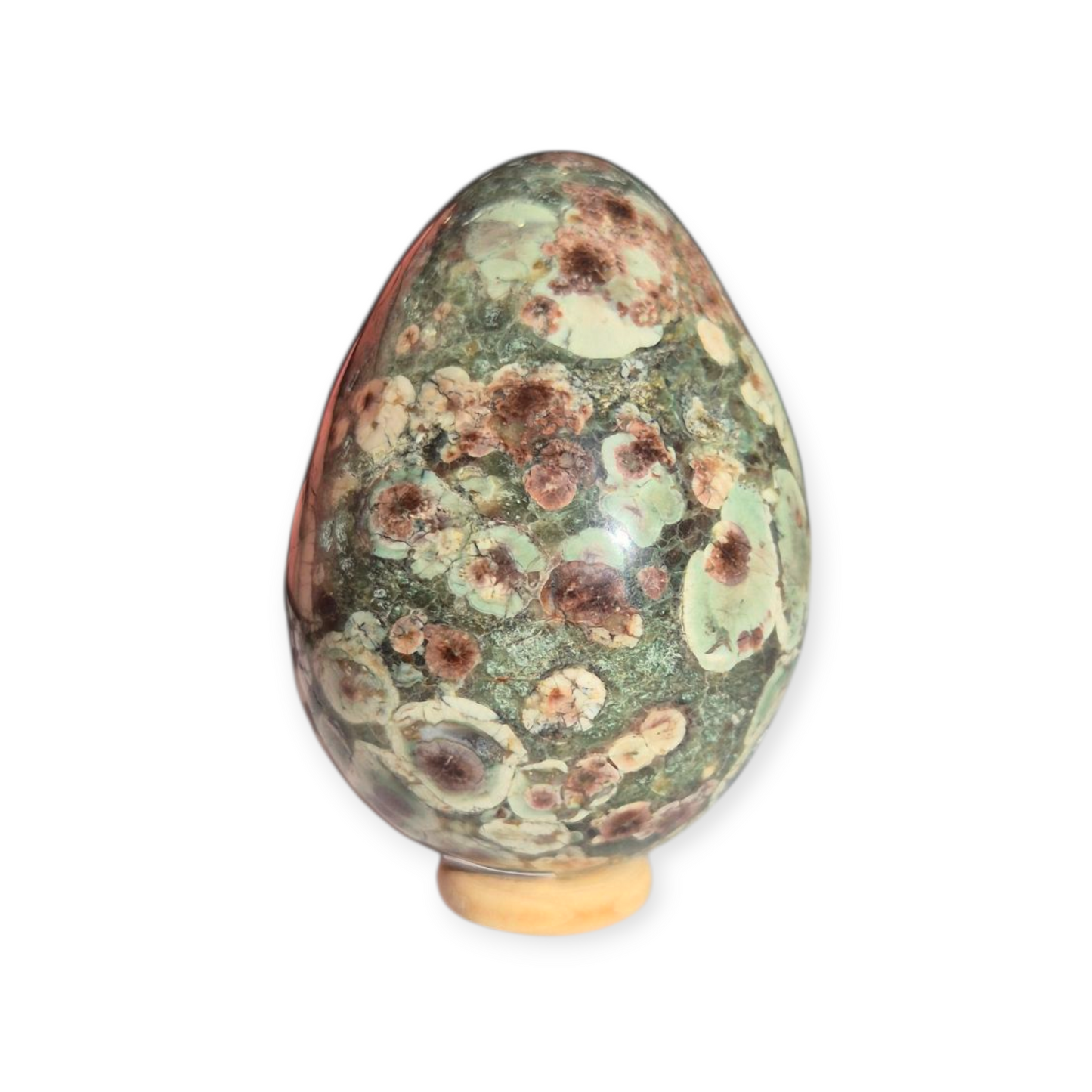 Crystals - Green Flower Jasper Polished Egg