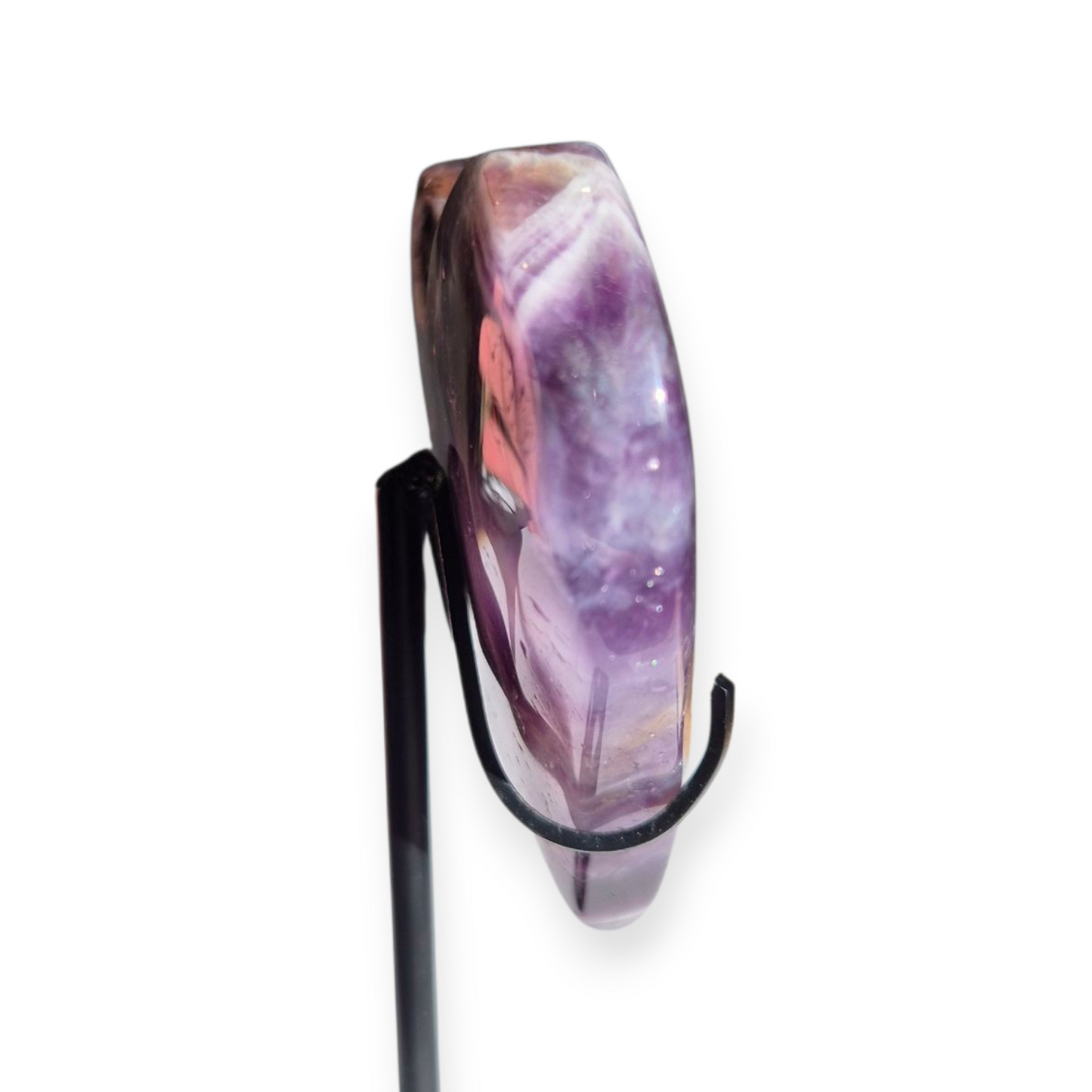 Crystals - Chevron Amethyst (Dream Amethyst) Heart (with Smoky Quartz Inclusions)